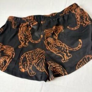 Auden Black and Orange Tiger Pattern Athletic Shorts